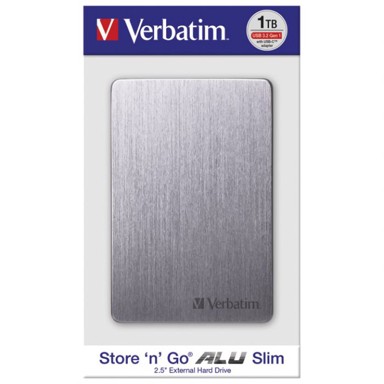 VERBATIM Vanjski tvrdi disk Store 'n' Go ALU 53662, 1 TB, 2.5", USB 3.2, srebrni